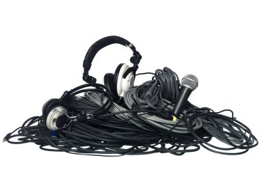 Cables and music equipment clipart
