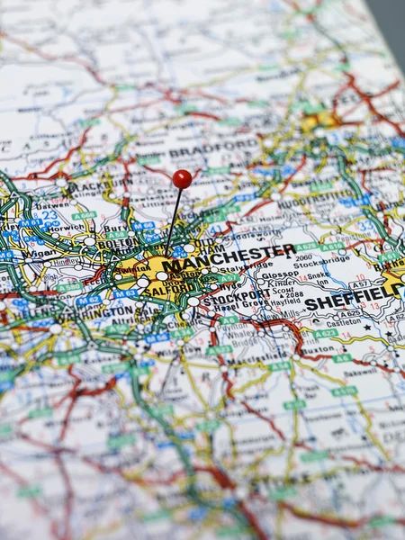 Manchester mapa — Fotografia de Stock