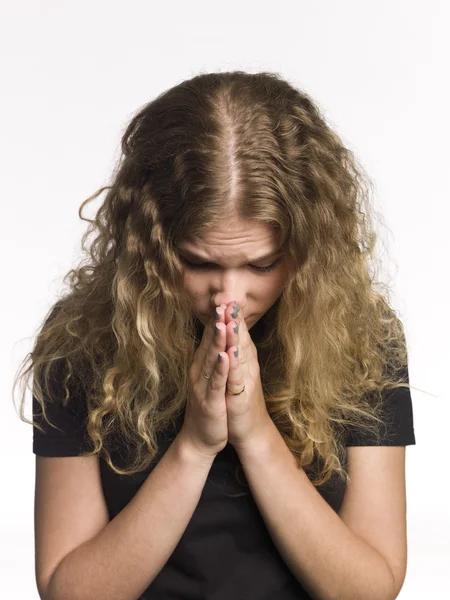 Молиться жінка — стокове фото