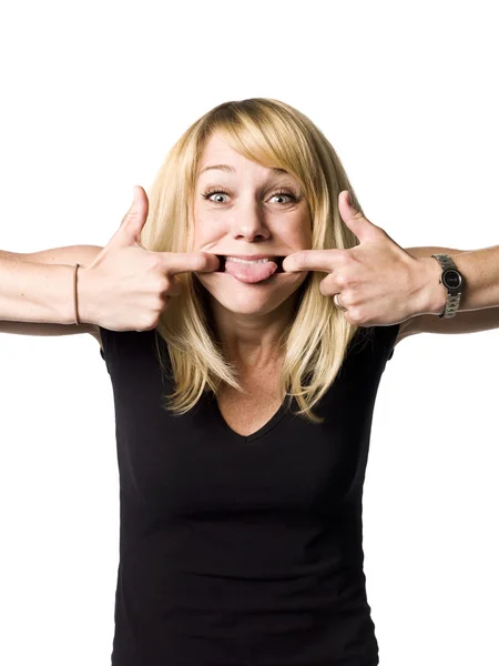 Woman making a grimace — Stock Photo, Image