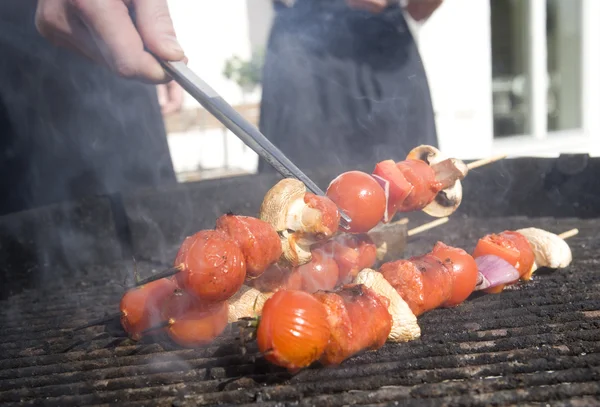 Skewers on the grill — Stock Photo, Image