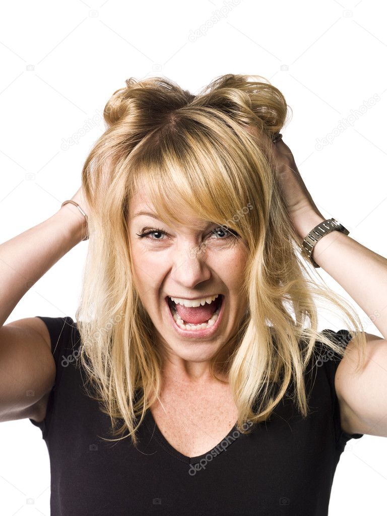 Woman making crazy face