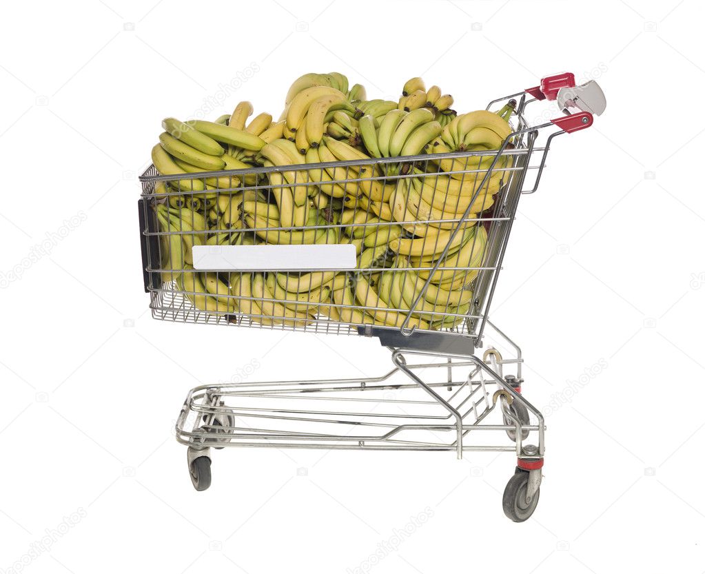 Shopping cart with bananas