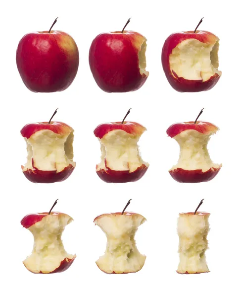 Jablka v průběhu — Stock fotografie