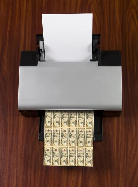 Impressora de dinheiro — Fotografia de Stock