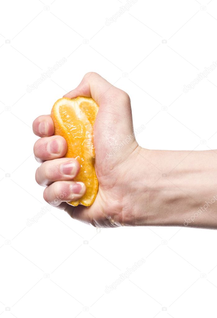 Squeezing an orange