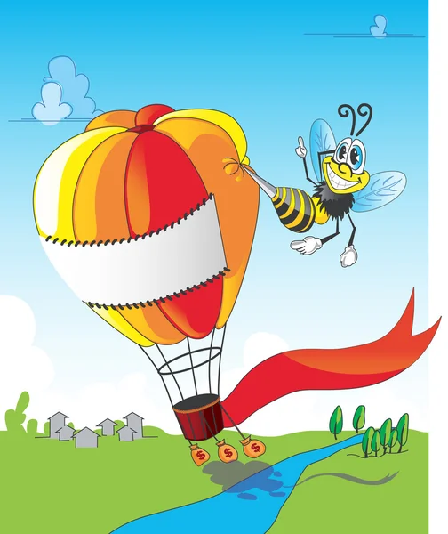 Bee en ballon — Stockvector