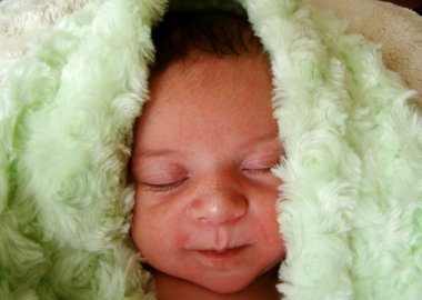 Newborn napping close-up clipart