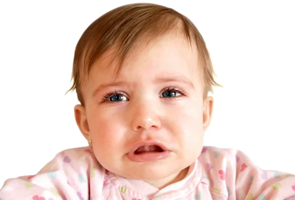 Chorando bebê menina close-up — Fotografia de Stock