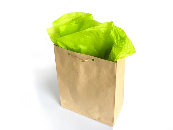 Gåva väska grön — Stockfoto