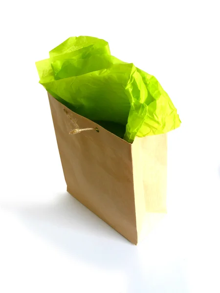 Saco de presente verde — Fotografia de Stock