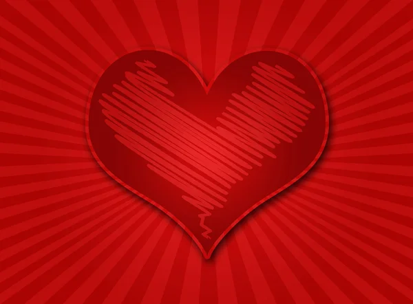 Červené srdce na pozadí — Stock fotografie