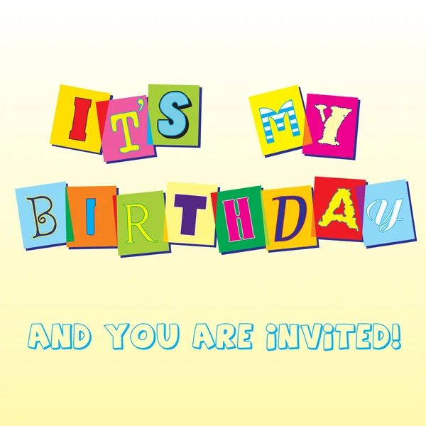 Modèle d'invitation d'anniversaire — Image vectorielle