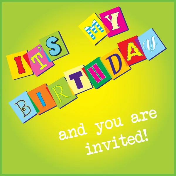 Plantilla de invitación de cumpleaños — Archivo Imágenes Vectoriales
