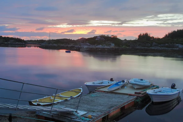 Little marina in twilight — Stock Photo, Image