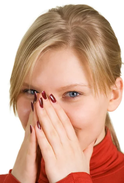 Pretty smiling blond girl — Stock Photo, Image