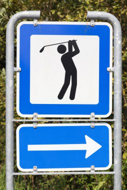 Golf course road sign clipart