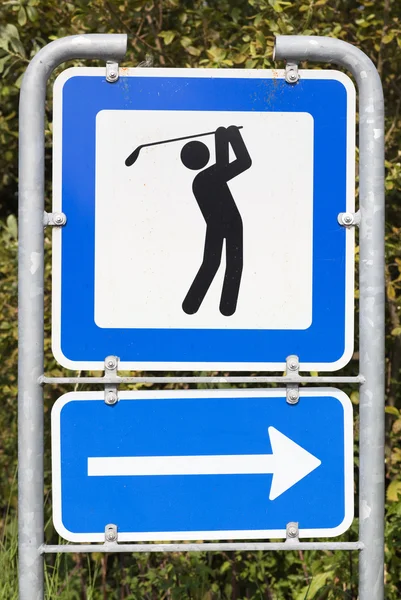 Campo de golf señal de carretera — Foto de Stock