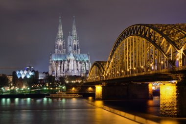 Cologne at night clipart