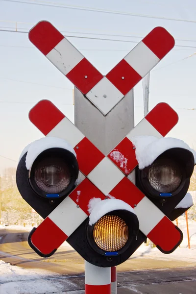 Spoorweg kruising — Stockfoto
