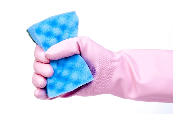 Очистительная перчатка изолирована на белом — стоковое фото
