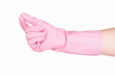 Pricy gesture cleaning glove isolated clipart