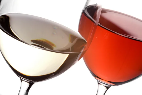 Rött och vitt vin Stockbild