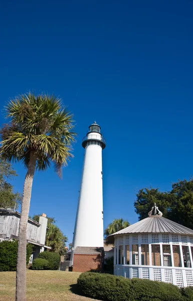 Palm Tree Lighthouse and Gazebo — Stock Photo, Image