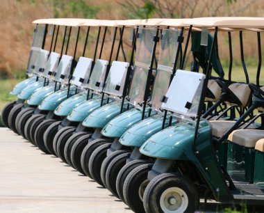 Row of Golf Carts clipart