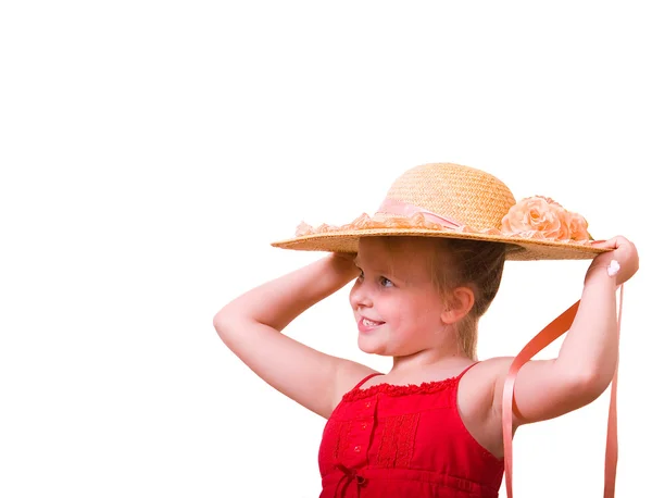 stock image Little Girl Posing with Hat