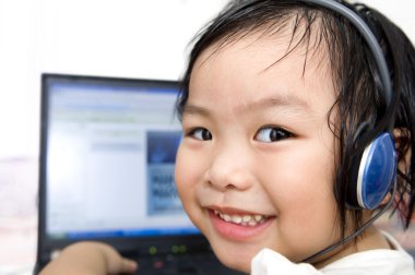 Young IT user clipart