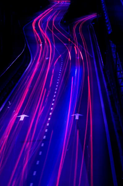 Urban night traffics — Stock Photo, Image