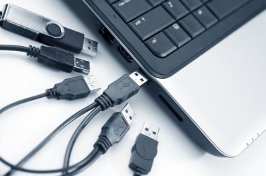 Too many usb cable. clipart