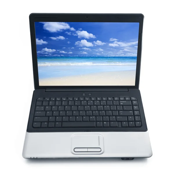 Summertime at notebook screen — Stock Photo, Image