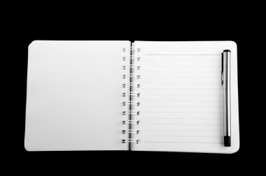 Notebook with pen clipart