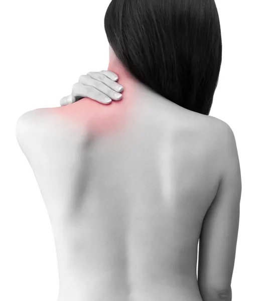 Massagem dor nas costas . — Fotografia de Stock