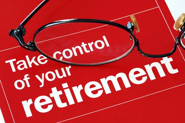 Nehmen Sie die Kontrolle über Ihren Ruhestand Stockbild