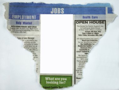 Job listing with the center posting clipart