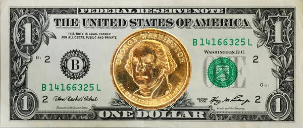 1-долларовая купюра США — стоковое фото