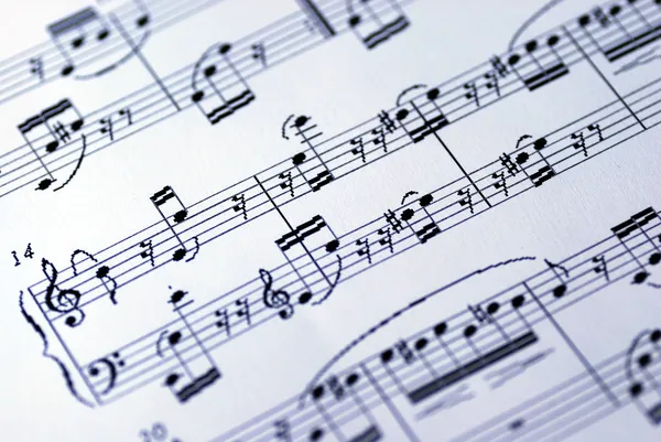 Music sheet on the white background — Stock Photo, Image