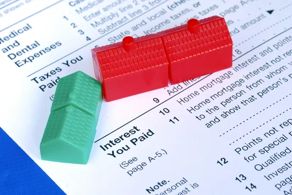 Wypełnienie odliczenie odsetek kredytu hipotecznego — Zdjęcie stockowe