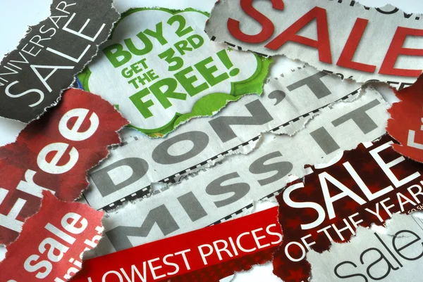 Не пропустите на продажу и бесплатные сделки — стоковое фото