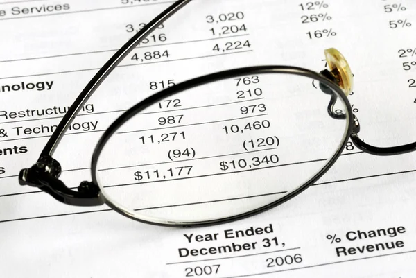Audit the company balance sheet — Stock Photo, Image