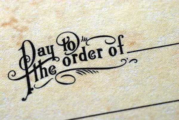 "Pay To the Order of" — стоковое фото