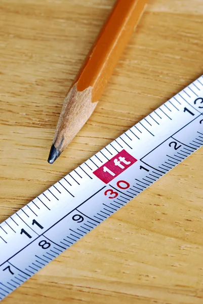 측정 테이프 및 연필 — 스톡 사진
