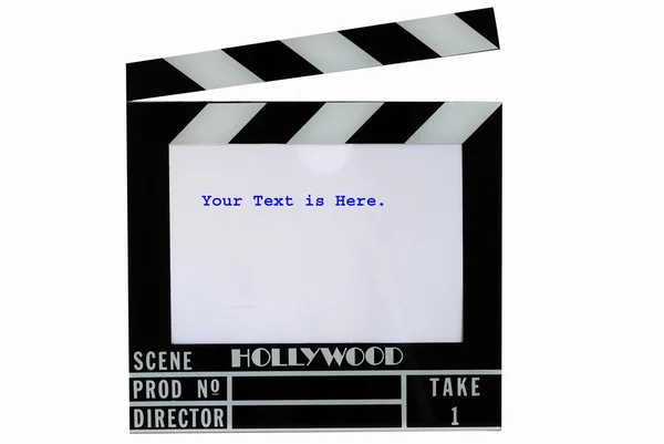 A Hollywood movie clapper board Stock Photo
