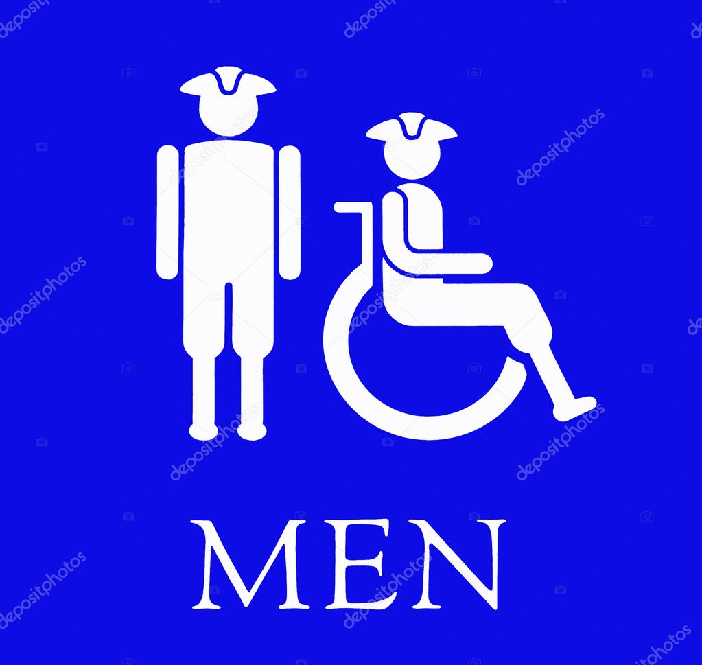 The sign for the Men’s restroom.