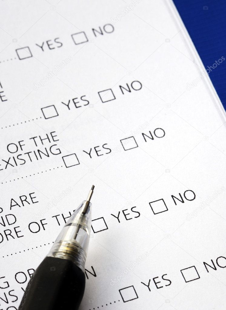 Select Yes or No from a questionnaire