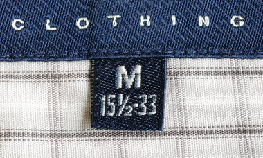 Close up view of the clothing label clipart