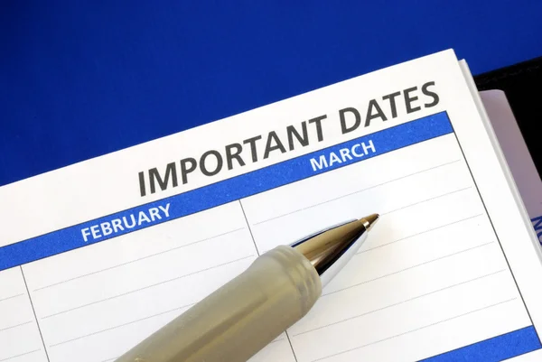 Scrivere alcune date importanti — Foto Stock